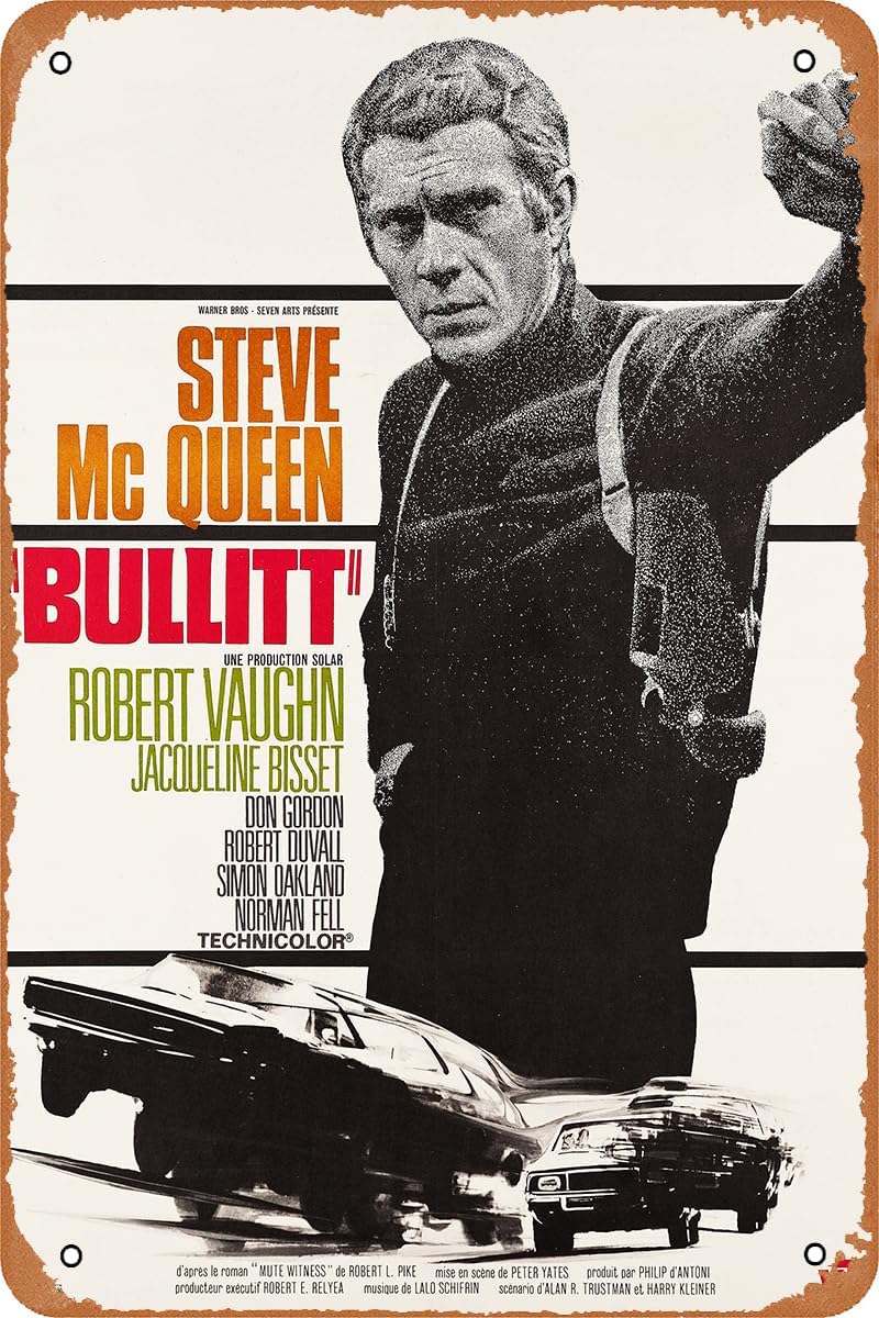 Retro Gaming Pictures - Bullitt Movie Poster Vintage Tin Sign