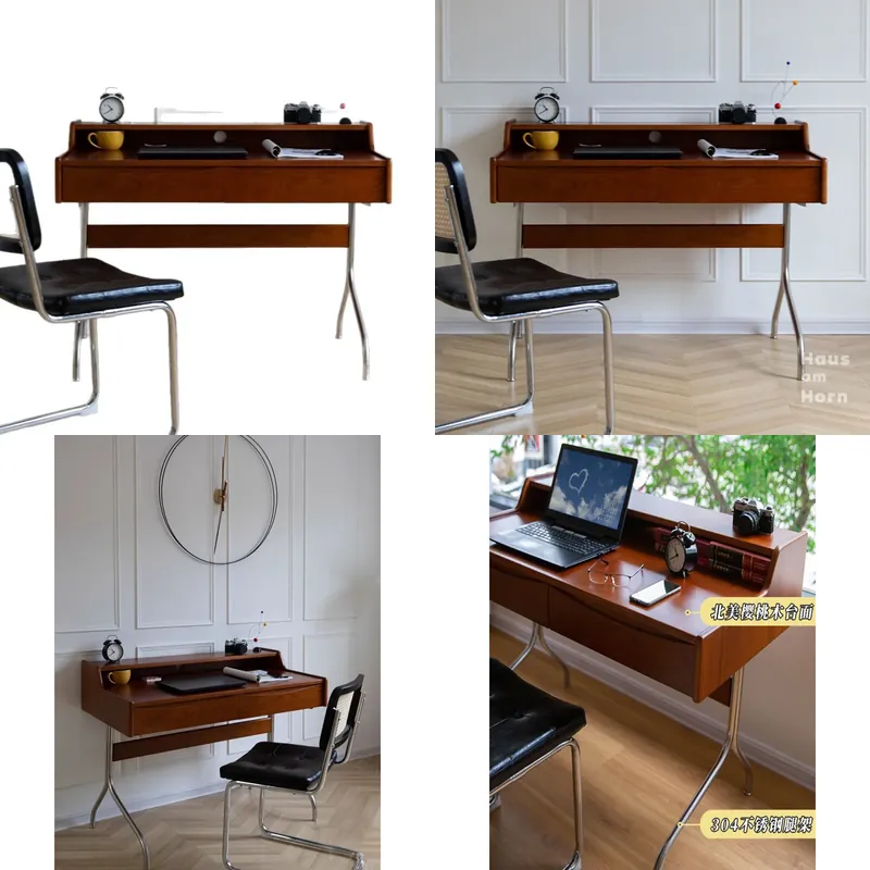 Retro Gaming Desk Setup - Retro Solid Wood Desk Compact Writing