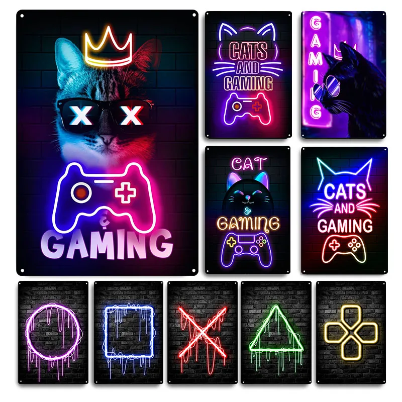 Gaming Cat Metal Sign Savage G - Retro Gaming Cafe review and price