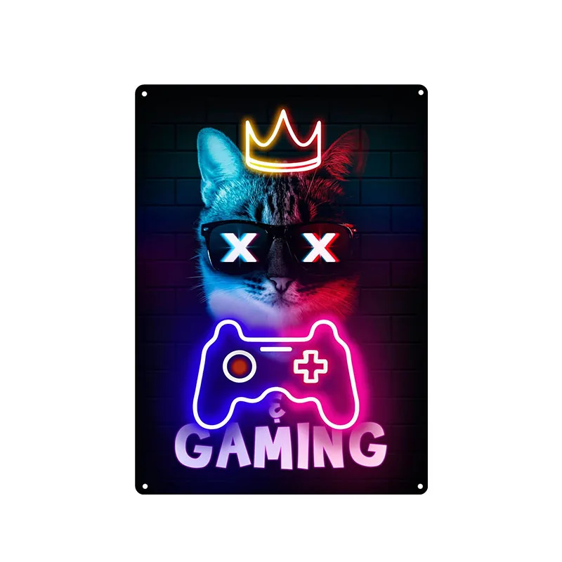 Gaming Cat Metal Sign Savage G - Retro Gaming Cafe review and price