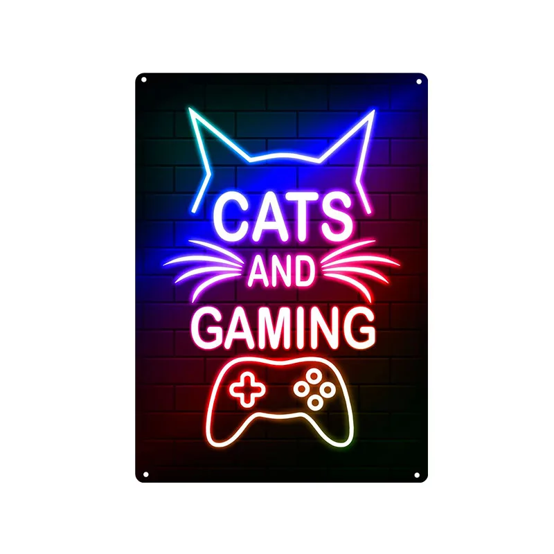 Gaming Cat Metal Sign Savage G - Retro Gaming Cafe review and price