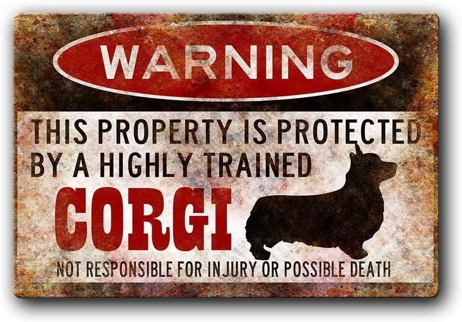 DAOLEG Warning Corgi Metal Pla - Retro Gaming Cafe review and price