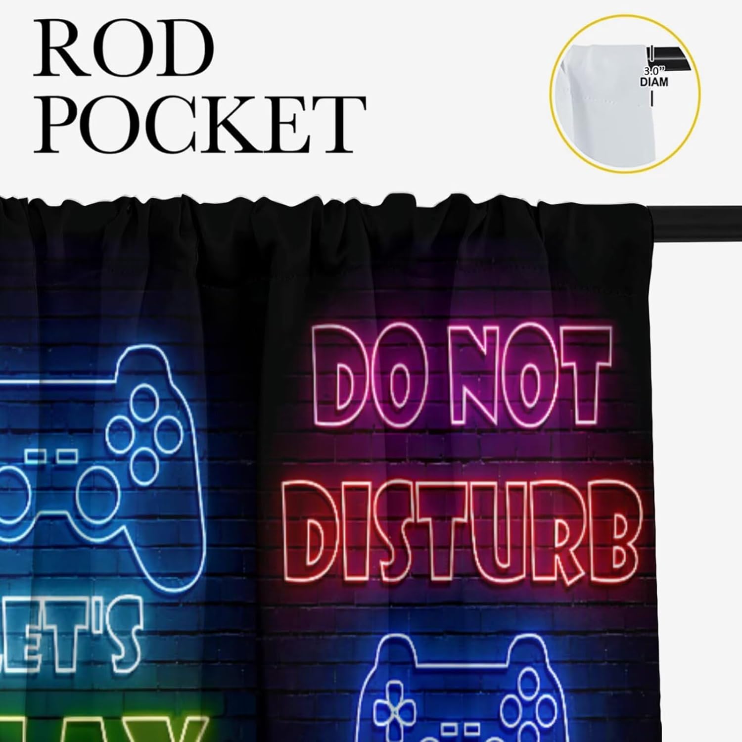 Gaming Gamer Curtain Curtains  - Retro Gaming Cafe review and price