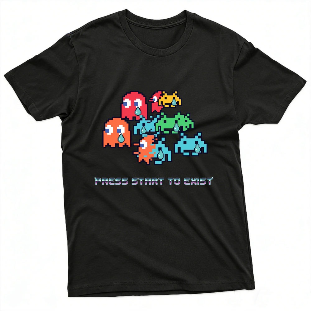 Press Start To Exist Funny Ret - Retro Gaming Meme review and price