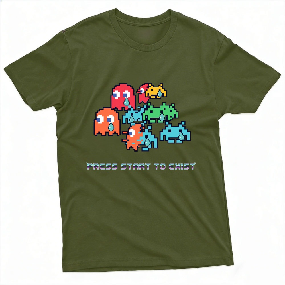 Press Start To Exist Funny Ret - Retro Gaming Meme review and price