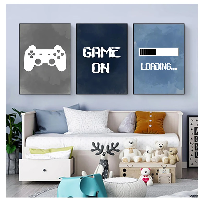 Nursery Boys Wall Decor , Gami - Retro Gaming Pictures review and price