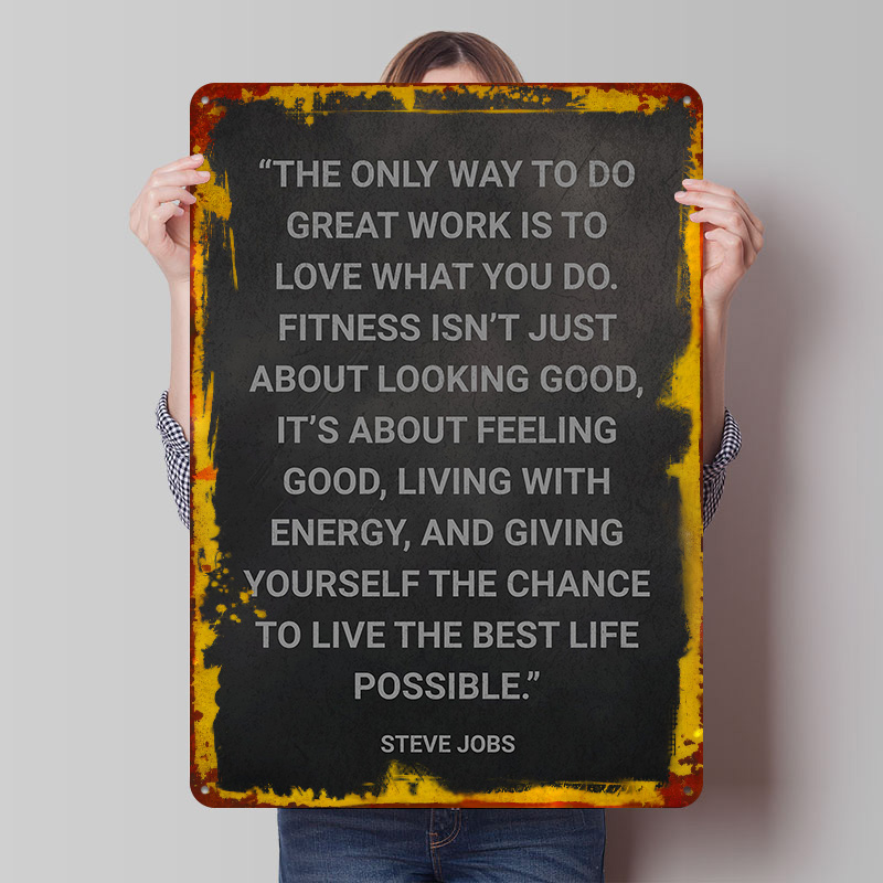 Steve Jobs Fitness Quote Metal - Retro Gaming Jobs review and price