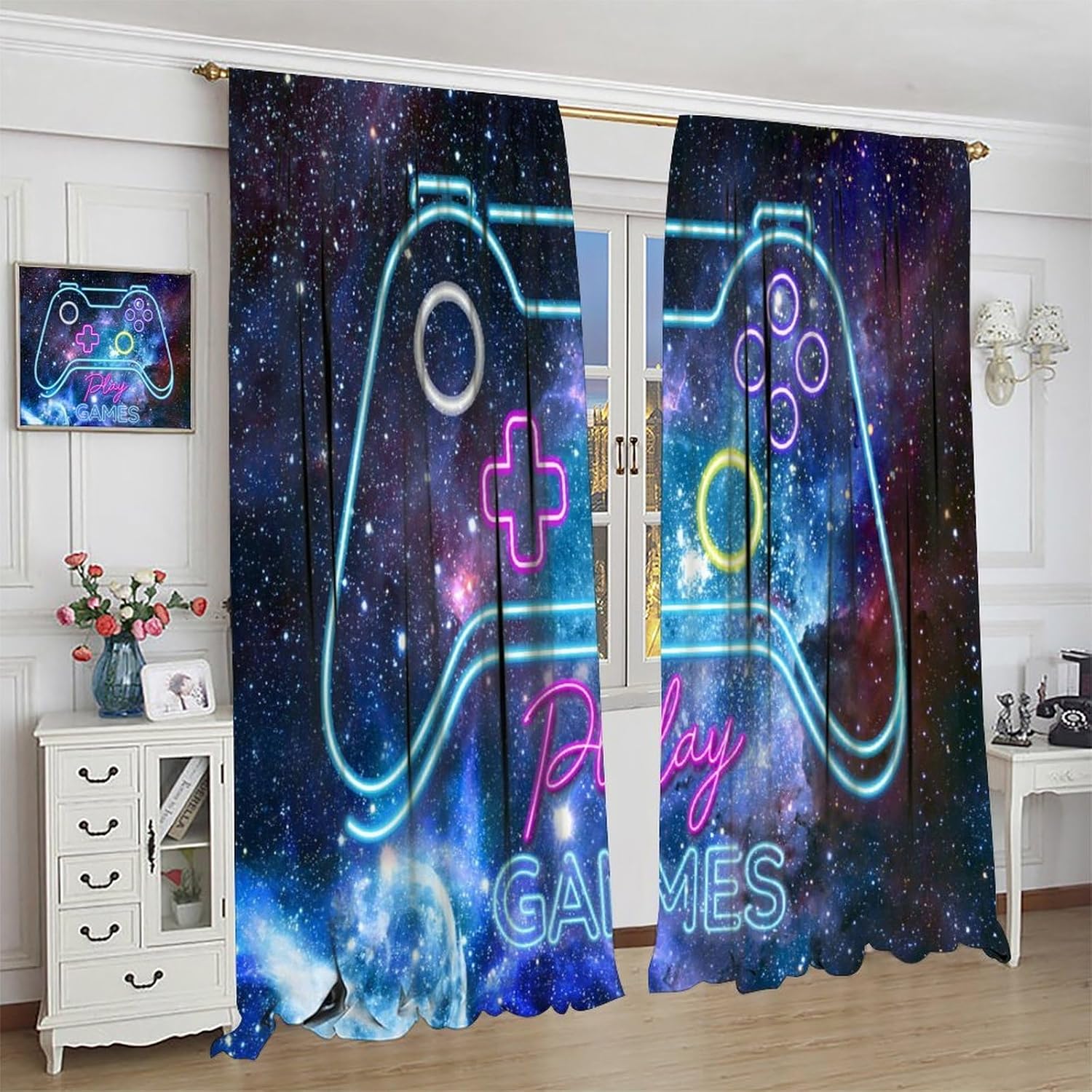 Gaming Blackout Curtains Retro - Retro Gaming Cafe review and price