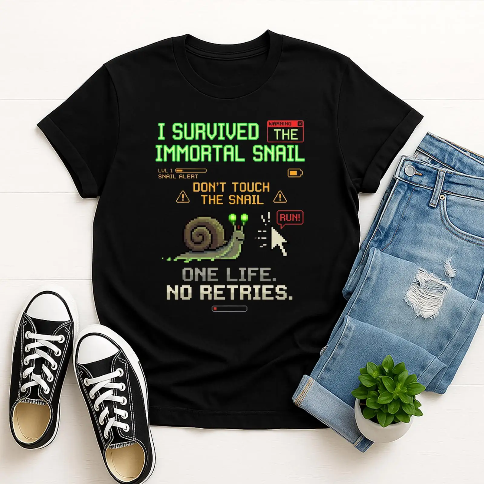 Funny Snail Meme T Shirt Retro - Retro Gaming Meme review and price