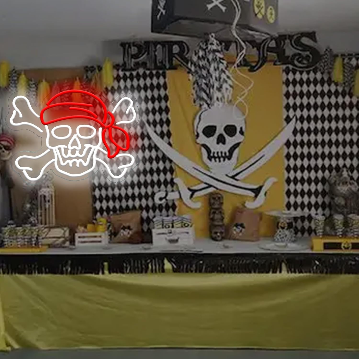 Pirate Skull USB Dimmable Neon - Retro Gaming Gifts For Men review and price