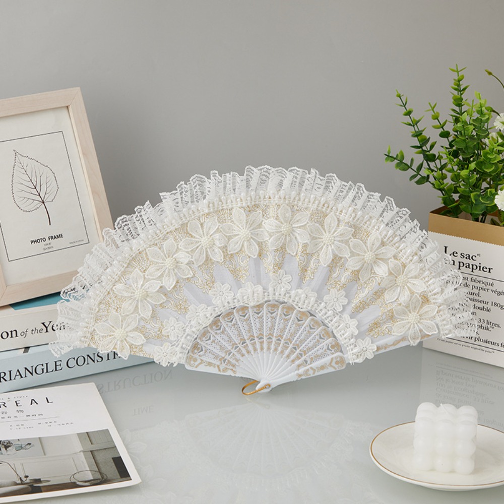 White Lolita Lace Hand Fan Han - Console Retro Gaming Portable review and price