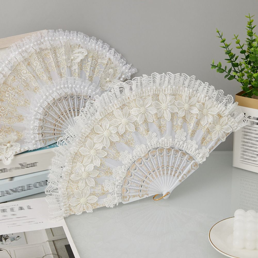 White Lolita Lace Hand Fan Han - Console Retro Gaming Portable review and price