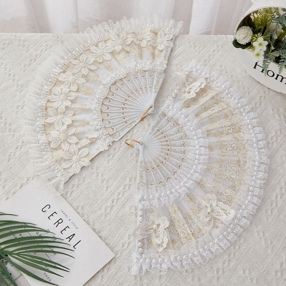 White Lolita Lace Hand Fan Han - Console Retro Gaming Portable review and price