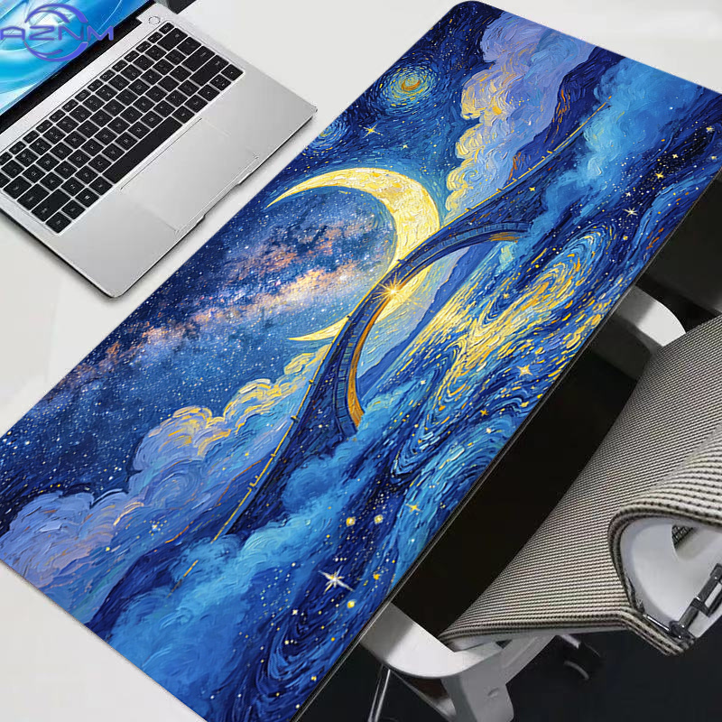 Retro Starry Night Art Mouse P - Retro Gaming Desk Setup review and price